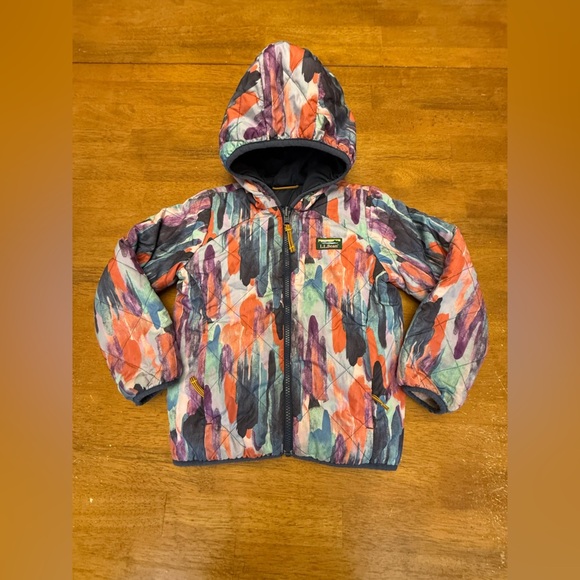 L.L. Bean Kids Mountain Bound Reversible Puffer Fleece Jacket XS - Picture 1 of 3